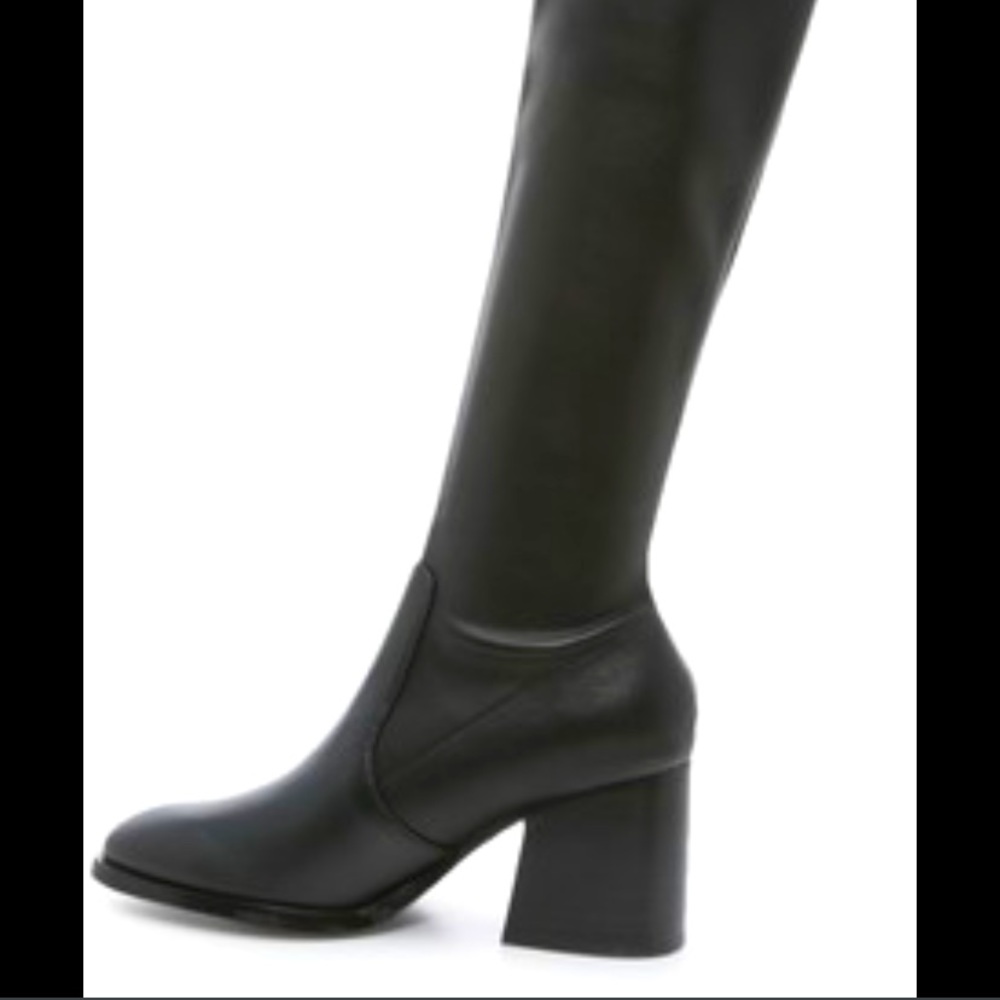 steve madden lamar black knee high boots
